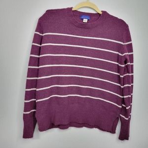 L Simply Styled Sears Burgundy sweater Top Tee Shirt Blouse BB
